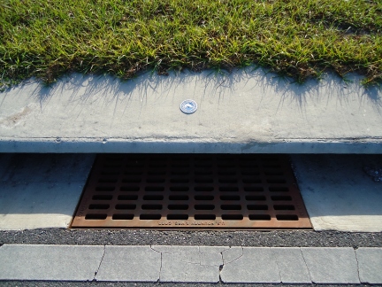 Storm drain in curb